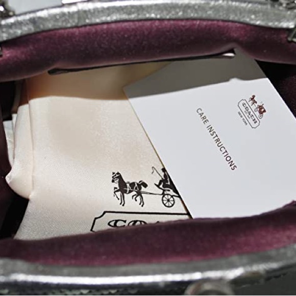 New with Tags COACH Full Price 21218 POPPY SEQUIN Pewter Evening Bag Below $258 - Picture 5 of 7